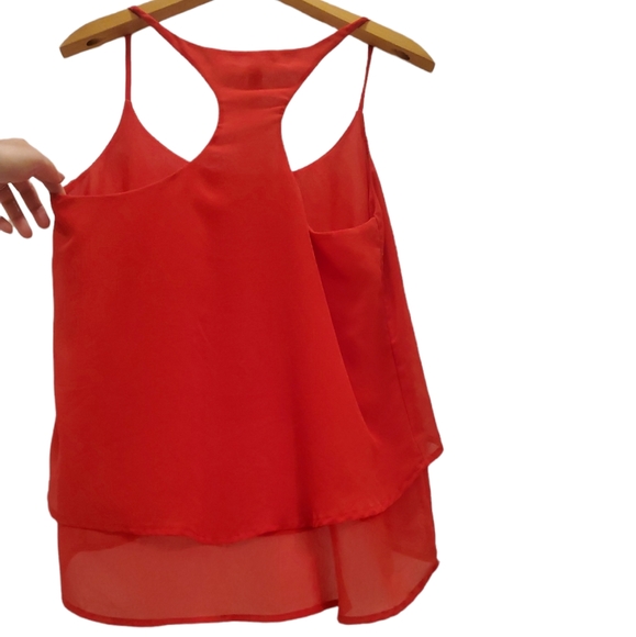 Ambiance Apparel, M, 100% Polyester, Racerback tank, Gently used, Red - Picture 2 of 4